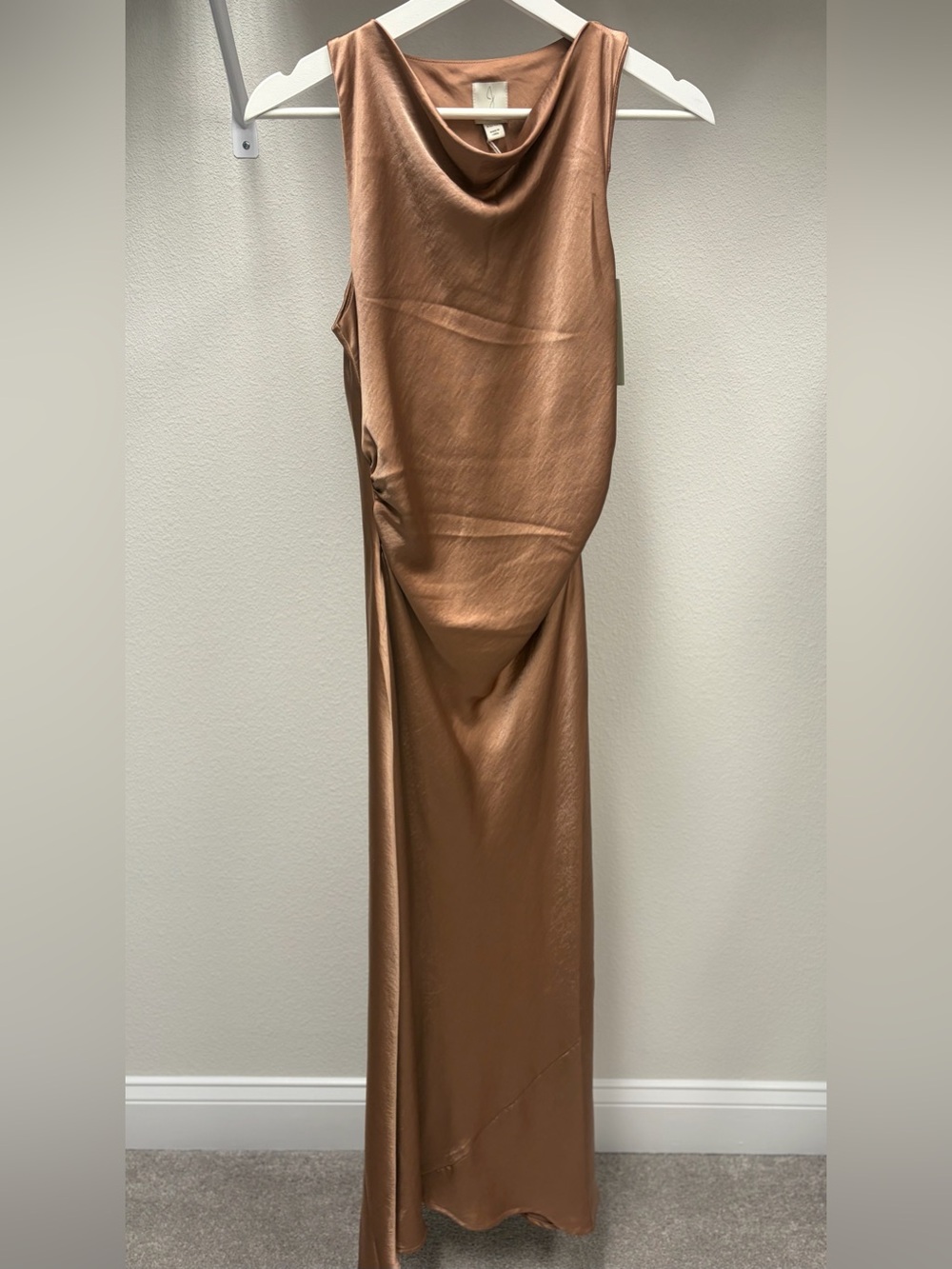 Joie Copper Satin Cowl Neck Slip